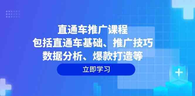 直通车推广课程:包括直通车基础、推广技巧、数据分析、爆款打造等-玩备项目资源网