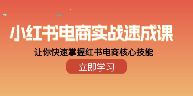 小红书电商实战速成课，让你快速掌握红书电商核心技能（28课）-玩备项目资源网
