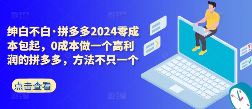 拼多多2024零成本包起，0成本做一个高利润的拼多多，方法不只一个-玩备项目资源网