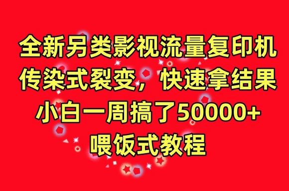 全新另类影视流量复印机，传染式裂变，快速拿结果，小白一周搞了50000+，喂饭式教程【揭秘】-玩备项目资源网