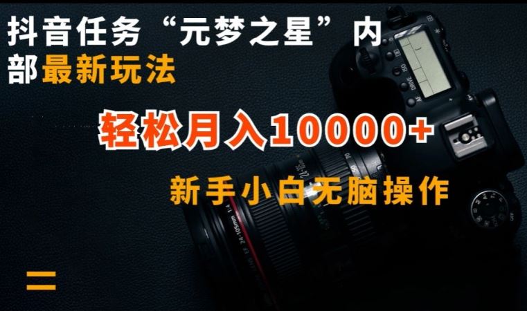 抖音任务“元梦之星”内部最新玩法，新手小白无脑操作，轻松月入10000+【揭秘】-玩备项目资源网