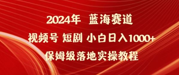 2024年视频号短剧新玩法小白日入1000+保姆级落地实操教程【揭秘】-玩备项目资源网
