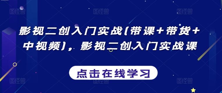 影视二创入门实战(带课+带货+中视频)，影视二创入门实战课-玩备项目资源网