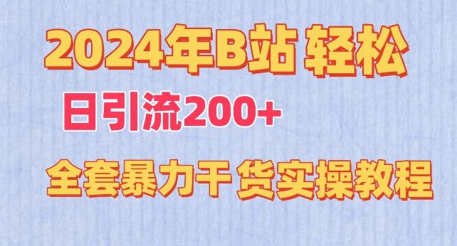 2024年B站轻松日引流200+的全套暴力干货实操教程【揭秘】-玩备项目资源网