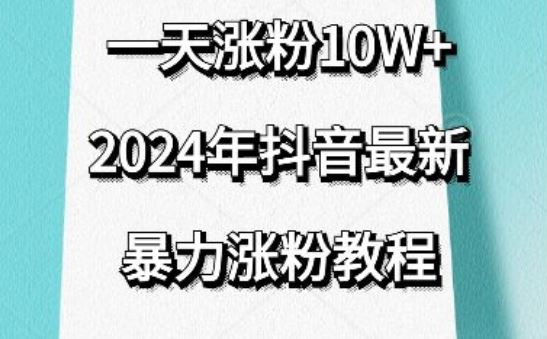 抖音最新暴力涨粉教程，视频去重，一天涨粉10w+，效果太暴力了，刷新你们的认知【揭秘】-玩备项目资源网