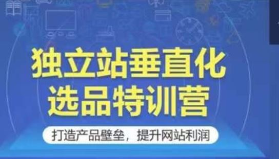 独立站垂直化选品特训营，打造产品壁垒，提升网站利润-玩备项目资源网