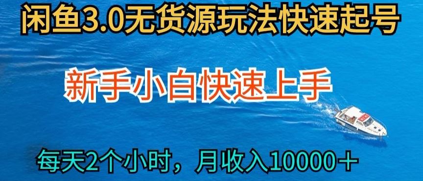 2024最新闲鱼无货源玩法，从0开始小白快手上手，每天2小时月收入过万【揭秘】-玩备项目资源网