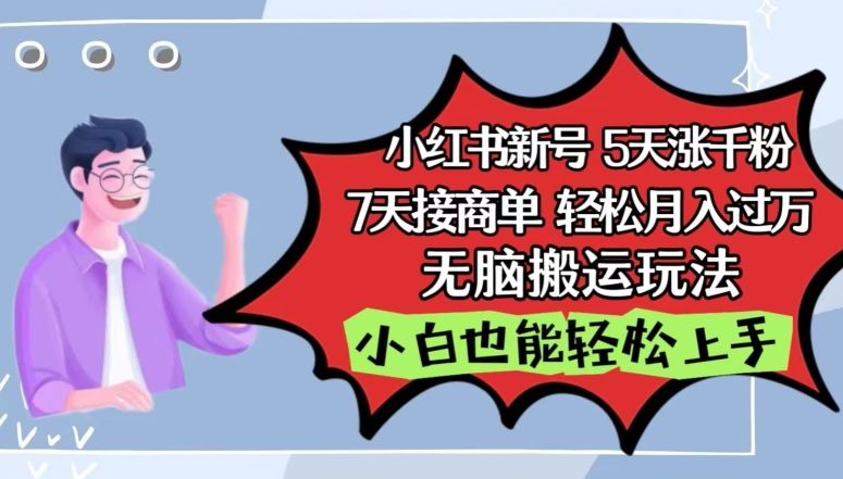 小红书影视泥巴追剧5天涨千粉，7天接商单，轻松月入过万，无脑搬运玩法【揭秘】-玩备项目资源网