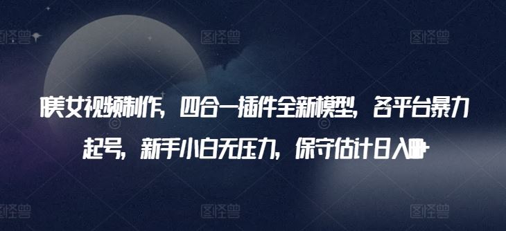 AI美女视频制作，四合一插件全新模型，各平台暴力起号，新手小白无压力，保守估计日入600+【揭秘】-玩备项目资源网