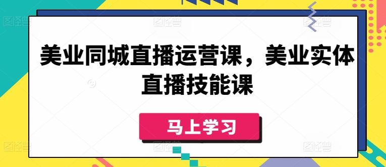 美业同城直播运营课，美业实体直播技能课-玩备项目资源网