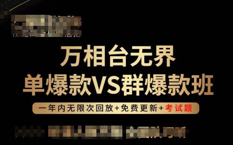 万相台无界单爆款VS群爆款班，选择大于努力，让团队事半功倍!-玩备项目资源网