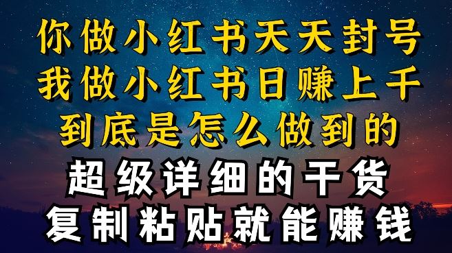 都知道小红书能引流私域变现，可为什么我能一天引流几十人变现上千，但你却频频封号违规被限流【揭秘】-玩备项目资源网