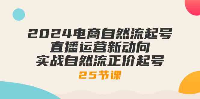 2024电商自然流起号，直播运营新动向 实战自然流正价起号（25节课）-玩备项目资源网