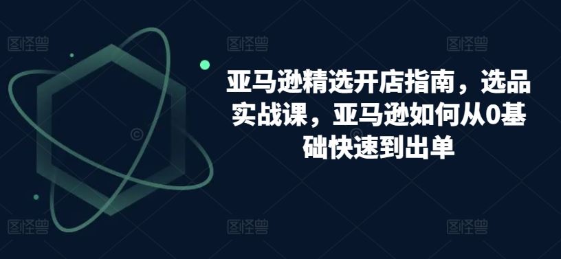 亚马逊精选开店指南，选品实战课，亚马逊如何从0基础快速到出单-玩备项目资源网