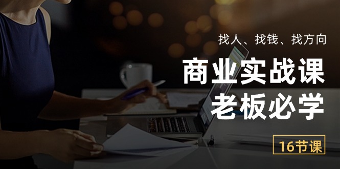 商业实战课【老板必学】：找人、找钱、找方向（16节课）-玩备项目资源网