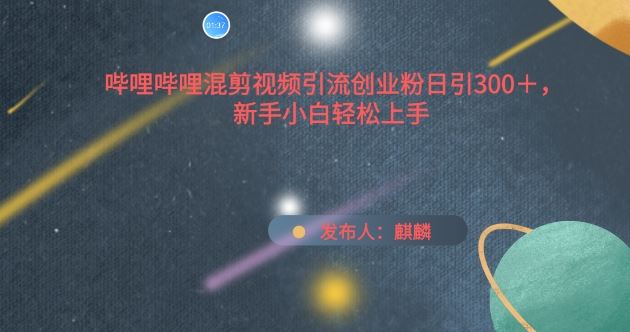 哔哩哔哩混剪视频引流创业粉日引300+，新手小白轻松上手【揭秘】-玩备项目资源网