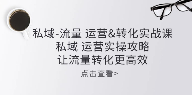 私域流量运营&转化实操课：私域运营实操攻略，让流量转化更高效-玩备项目资源网