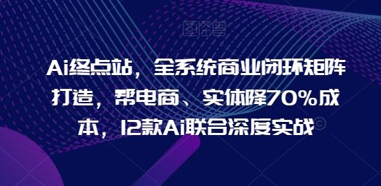 Ai终点站，全系统商业闭环矩阵打造，帮电商、实体降70%成本，12款Ai联合深度实战-玩备项目资源网