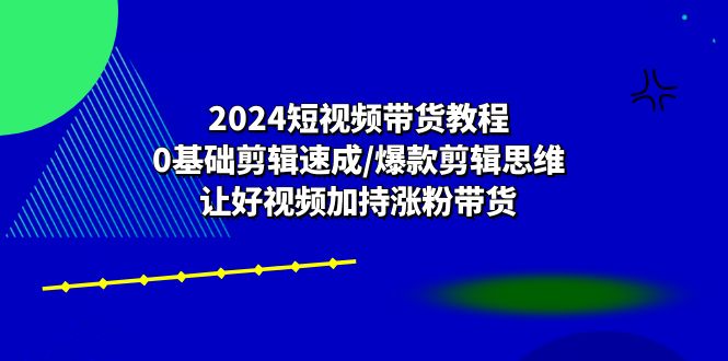 2024短视频带货教程：0基础剪辑速成/爆款剪辑思维/让好视频加持涨粉带货-玩备项目资源网