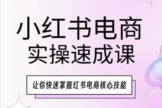 小红书电商实操速成课，让你快速掌握红书电商核心技能-玩备项目资源网