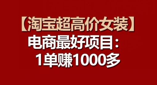 【淘宝超高价女装】电商最好项目：每一单都是高利润-玩备项目资源网