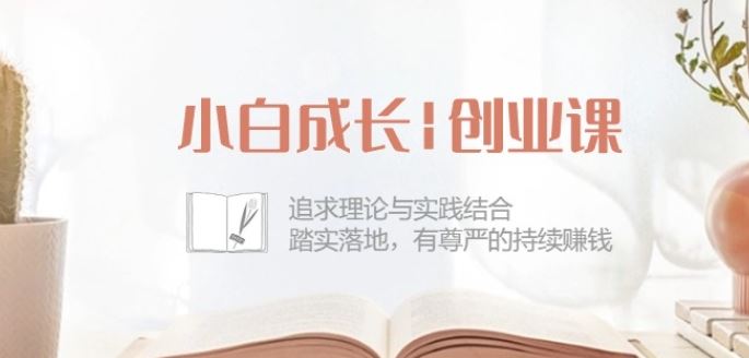小白成长创业课：追求理论与实践结合，踏实落地，有尊严的持续赚钱-42节-玩备项目资源网