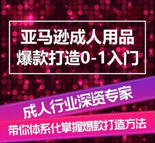 亚马逊成人用品爆款打造0-1入门，系统化讲解亚马逊成人用品爆款打造的流程-玩备项目资源网