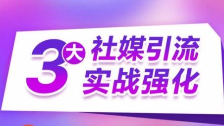 3大社媒引流实战强化，多渠道站外引流，高效精准获客，订单销售额翻倍增长-玩备项目资源网