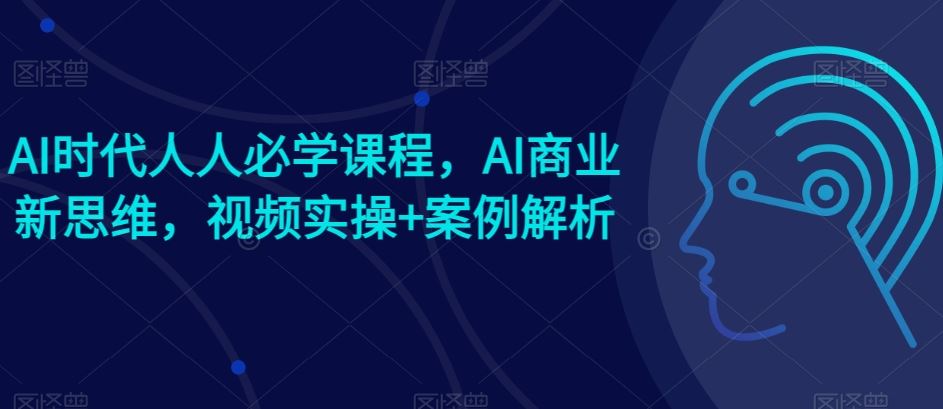 AI时代人人必学课程，AI商业新思维，视频实操+案例解析【赠AI商业爆款案例】-玩备项目资源网
