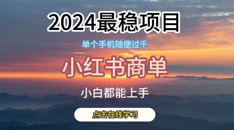 2024最稳蓝海项目，小红书商单项目，没有之一【揭秘】-玩备项目资源网