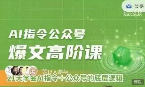 Ai指令公众号高阶课，学会ai指令+公众号的底层逻辑-玩备项目资源网
