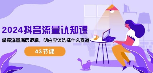 2024抖音流量认知课：掌握流量底层逻辑，明白应该选择什么赛道 (43节课)-玩备项目资源网