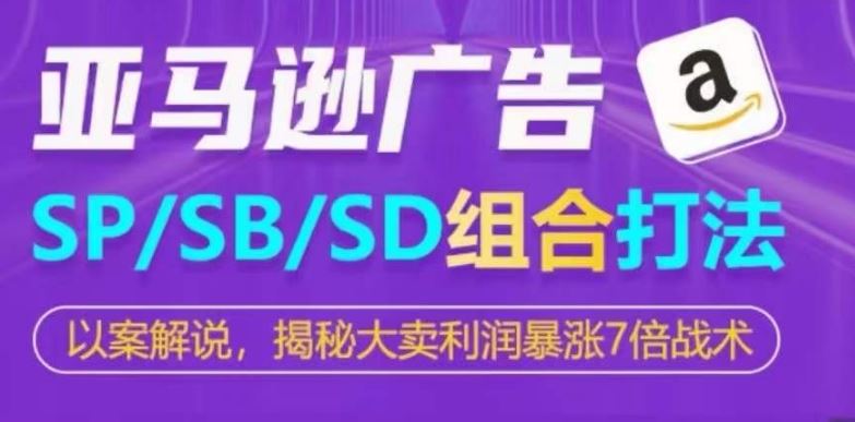 亚马逊SP/SB/SD广告组合打法，揭秘大卖利润暴涨7倍战术-玩备项目资源网
