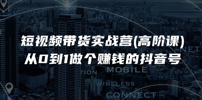 短视频带货实战营(高阶课)，从0到1做个赚钱的抖音号（17节课）-玩备项目资源网
