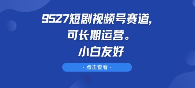 9527短剧视频号赛道，可长期运营，小白友好【揭秘】-玩备项目资源网