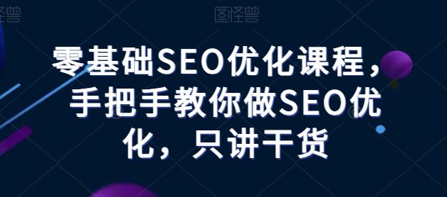零基础SEO优化课程，手把手教你做SEO优化，只讲干货-玩备项目资源网
