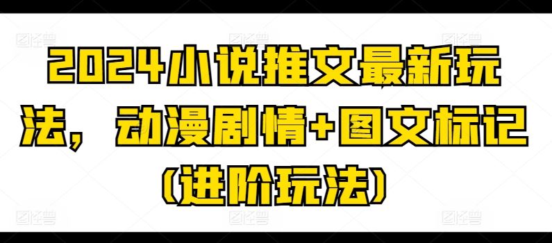 2024小说推文最新玩法，动漫剧情+图文标记(进阶玩法)-玩备项目资源网