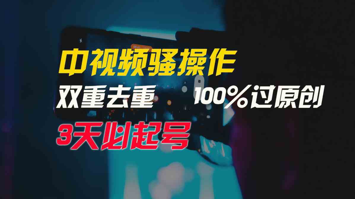 （9649期）中视频骚操作，双重去重100%过原创，3天比必起号，简单无脑，月入3W+-玩备项目资源网