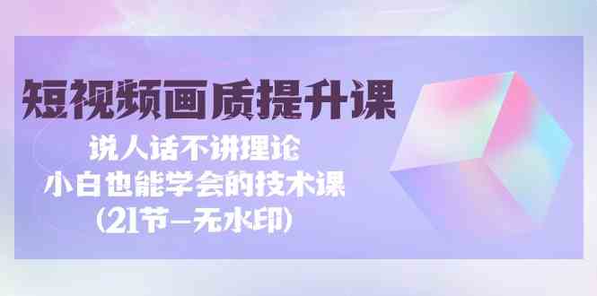（9659期）短视频-画质提升课，说人话不讲理论，小白也能学会的技术课(21节-无水印)-玩备项目资源网