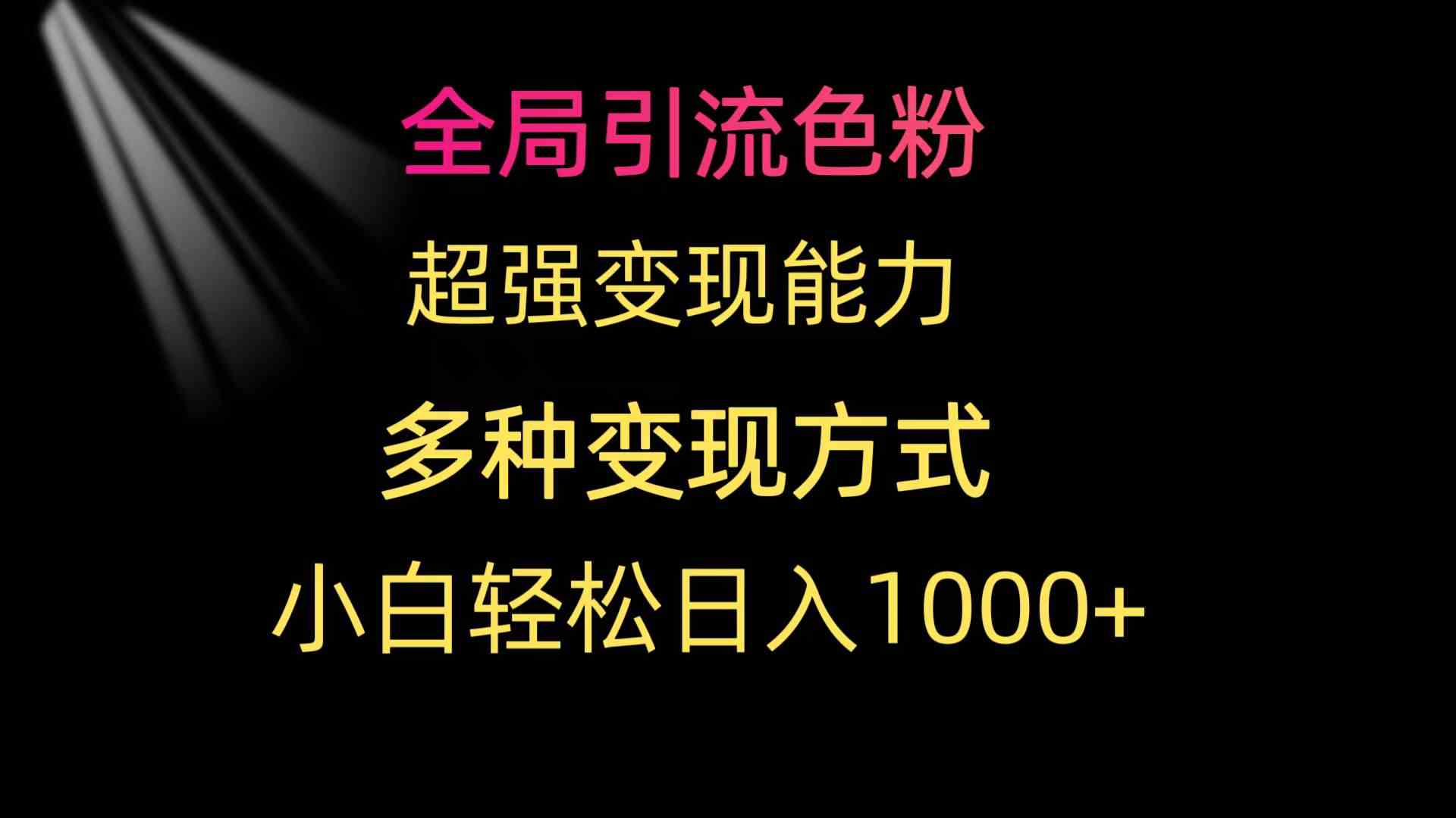（9680期）全局引流色粉 超强变现能力 多种变现方式 小白轻松日入1000+-玩备项目资源网