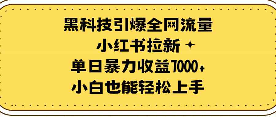 （9679期）黑科技引爆全网流量小红书拉新，单日暴力收益7000+，小白也能轻松上手-玩备项目资源网
