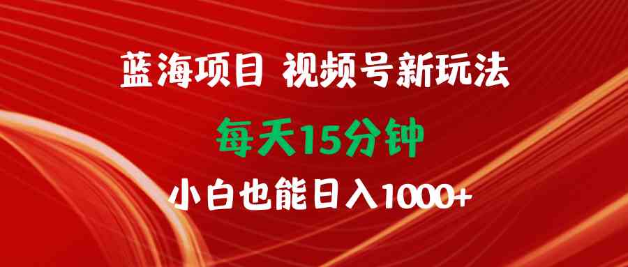 （9813期）蓝海项目视频号新玩法 每天15分钟 小白也能日入1000+-玩备项目资源网
