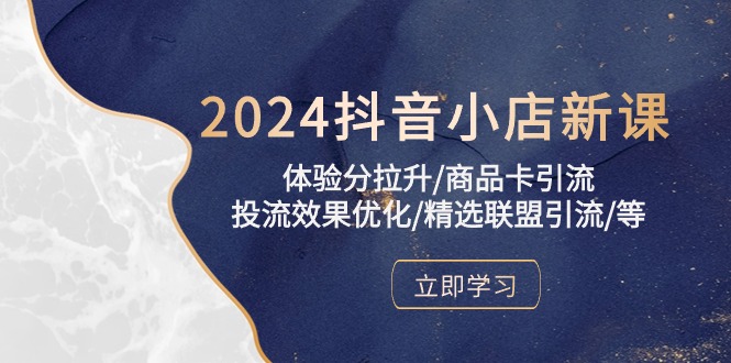 （10206期）2024抖音小店新课，体验分拉升/商品卡引流/投流效果优化/精选联盟引流/等-玩备项目资源网