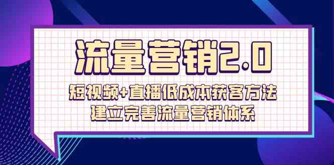 （10114期）流量-营销2.0：短视频+直播低成本获客方法，建立完善流量营销体系（72节）-玩备项目资源网