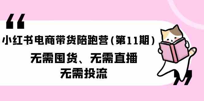 （9996期）小红书电商带货陪跑营(第11期)无需囤货、无需直播、无需投流（送往期10套）-玩备项目资源网