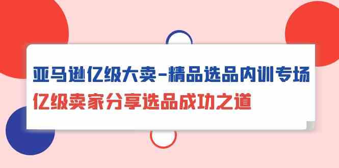 （10034期）亚马逊亿级大卖-精品选品内训专场，亿级卖家分享选品成功之道-玩备项目资源网