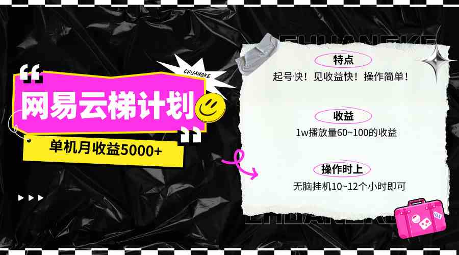 （10063期）最新网易云梯计划网页版，单机月收益5000+！可放大操作-玩备项目资源网