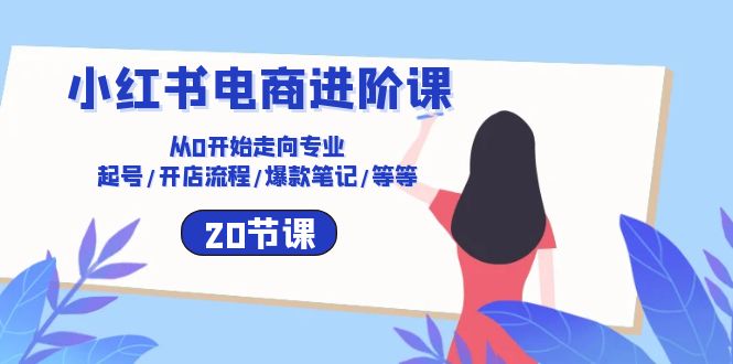 （10492期）小红书电商进阶课：从0开始走向专业 起号/开店流程/爆款笔记/等等（20节）-玩备项目资源网