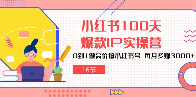 （10490期）小红书100天-爆款IP实操营，0到1做高价值小红书号 每月多赚3000+（16节）-玩备项目资源网