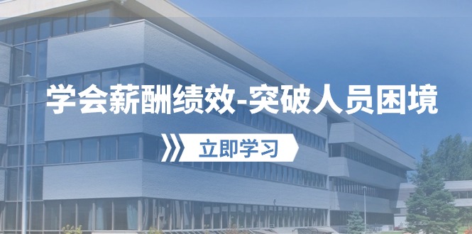 （10277期）学会薪酬绩效-突破人员困境：建立自己的【薪酬+绩效】体系，企业与员工…-玩备项目资源网
